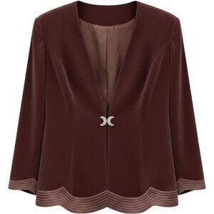 Vintage Promise Collection New York Brown Rhinestone Jacket Size 14 NWT Y2K